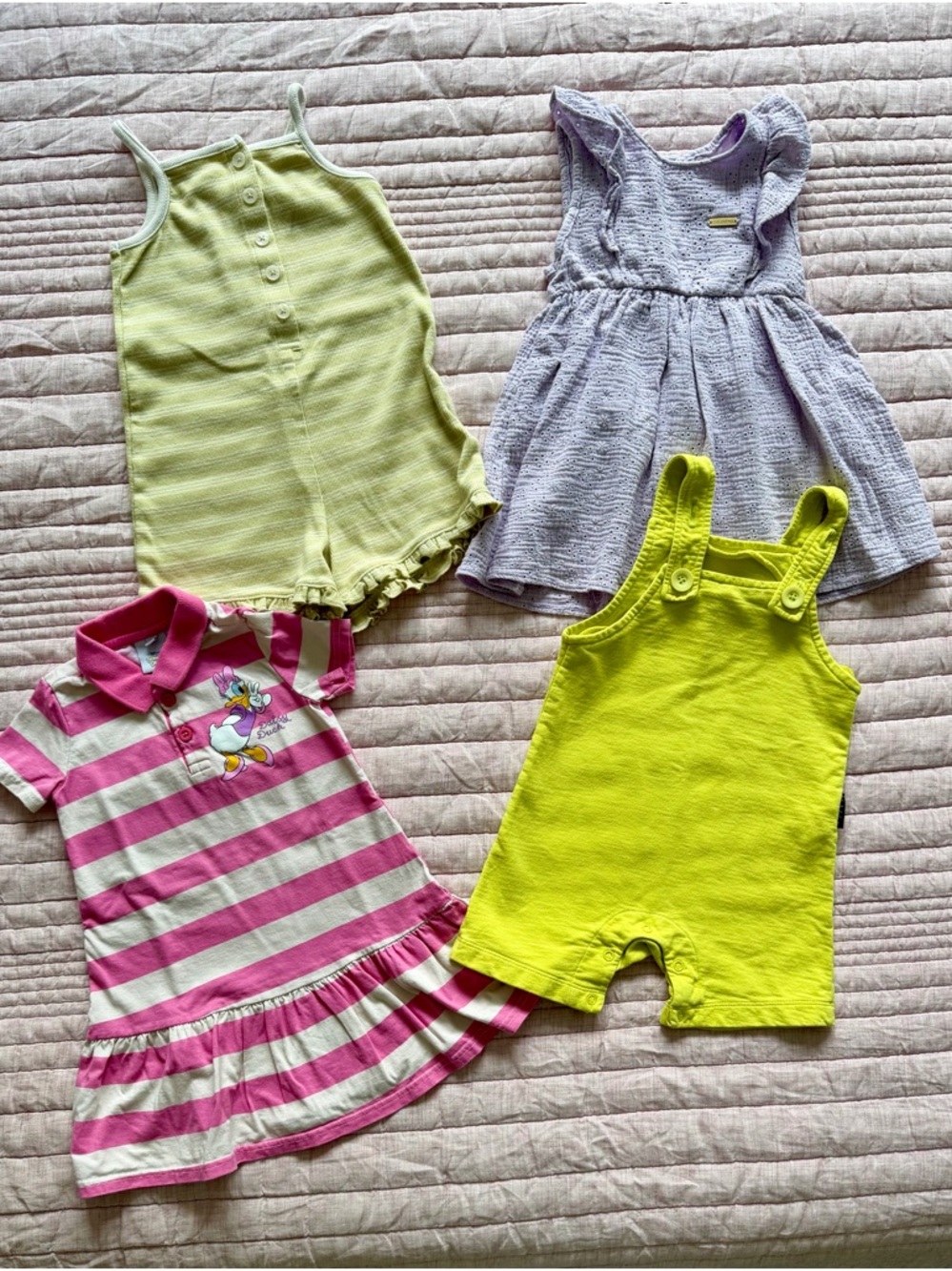 Girls 18M–2T Summer Bundle 🌸 2 Dresses + 2 Rompers | Little Planet + Made in BR